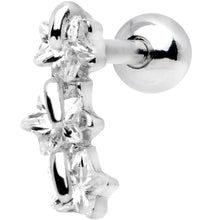 Load image into Gallery viewer, 16G 1/4 Stainless Steel Clear CZ Star Right Cartilage Earring
