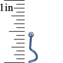 Load image into Gallery viewer, 20G 2mm Clear Gem Blue Titanium IP Steel Nose Screw
