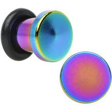 将图片加载到图库查看器，2G Rainbow Titanium Plated Steel Flat Top Single Flare Plug Set

