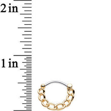 Load image into Gallery viewer, 16G Chained to Fashion Simple Gold Ion-Plated Septum Clicker
