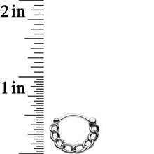 Load image into Gallery viewer, 16G Chain Link Black IP over Stainless Steel Septum Clicker
