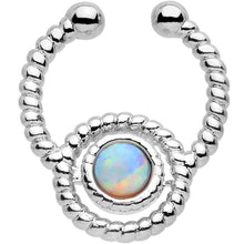 Load image into Gallery viewer, Iridescent Synthetic Opal Ion-plated Non-Pierced Clip On Fake Septum Ring
