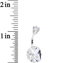 将图片加载到图库查看器，925 Sterling Silver Double Clear Elegant Gem Belly Button Ring
