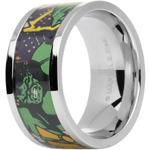 将图片加载到图库查看器，Officially Licensed Marvel Hulk Steel Printed Comic Ring
