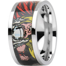 将图片加载到图库查看器，Officially Licensed Marvel Thor Steel Printed Comic Ring

