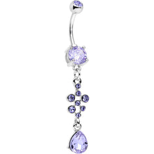Load image into Gallery viewer, Tanzanite Stainless Steel Octo Sparkle Drop Dangle Belly Ring
