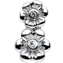 Load image into Gallery viewer, 16G 1/4 Clear Gem Steel Double Flower Tragus Cartilage Earring

