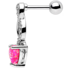 Load image into Gallery viewer, 16G True Pink Synthetic Opal Twist Left Cartilage Earring
