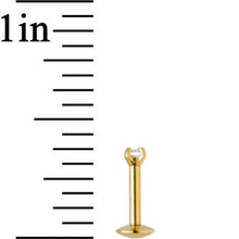 将图片加载到图库查看器，16G 1/4 Gold IP 2mm Clear Gem Internally Threaded Tragus Earring
