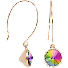 将图片加载到图库查看器，Aurora Gold Tone Pendulum Sphere Fish Hook Earrings
