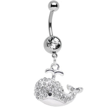 将图片加载到图库查看器，Clear Gem Wear Me Out Whale Dangle Belly Ring
