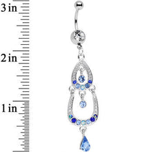 Load image into Gallery viewer, Light Blue Gem Czech Stone Wear Me Out Whale Dangle Belly Ring
