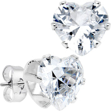 Load image into Gallery viewer, Clear Gem Stainless Steel Have a Heart or Two Stud Earrings 3mm-10mm
