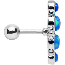 Load image into Gallery viewer, 16G 1/4 Blue Synthetic Opal Ornate Quartet Cartilage Earring
