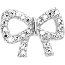 Load image into Gallery viewer, 16G 1/4 Clear Gem 925 Silver Flashy Bow Tragus Cartilage Earring
