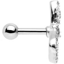 Load image into Gallery viewer, 16G 1/4 Clear Gem 925 Silver Flashy Bow Tragus Cartilage Earring
