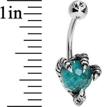 Load image into Gallery viewer, Clear Gem Aqua Globe Stainless Steel Take Me Talons Belly Ring
