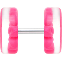 将图片加载到图库查看器，Acrylic Pretty Pink Flower Inlay Cheater Plug
