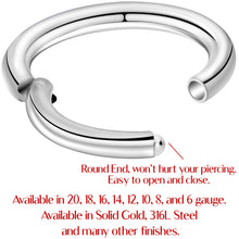 将图片加载到图库查看器，16G 3/8 Stainless Steel Hinged Segment Ring
