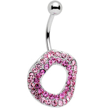 Load image into Gallery viewer, Pretty Pink Gem Stainless Steel Warped Ring Belly Ring
