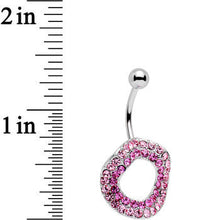 Load image into Gallery viewer, Pretty Pink Gem Stainless Steel Warped Ring Belly Ring
