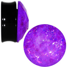 Load image into Gallery viewer, 26mm Black Acrylic Fuchsia Galaxy Faceted Saddle Plug Set
