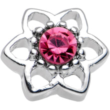 Load image into Gallery viewer, 16G 7mm Pink Gem Petaled Flower Cartilage Earring
