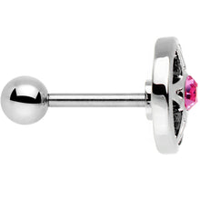 Load image into Gallery viewer, 16G 5/16 Pink Gem Pentacle Star Cartilage Earring
