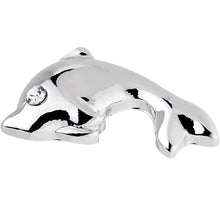 Load image into Gallery viewer, 16G 1/4 Clear Gem Dolphin Left Cartilage Earring
