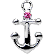 将图片加载到图库查看器，16G 1/4 Pink Gem Settle Down Anchor Cartilage Earring

