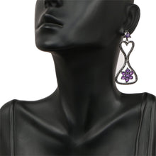 Load image into Gallery viewer, 6.31 Carat Genuine Amethyst &amp; Black Spinel .925 Sterling Silver Earrings
