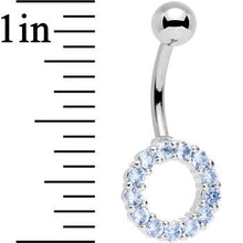 将图片加载到图库查看器，Aqua Gem Stainless Steel Hollow Circle Belly Ring
