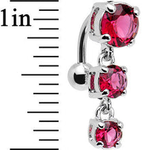将图片加载到图库查看器，Pink Gem Trio Top Mount Dangle Belly Ring
