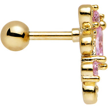 Load image into Gallery viewer, 16G 1/4 Pink CZ Gold Anodized Swirl Left Cartilage Earring
