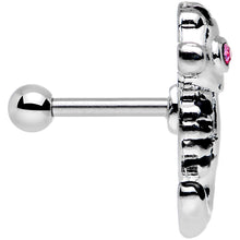 Load image into Gallery viewer, 16G 1/4 Pink Gem Eyeball Seahorse Cartilage Earring
