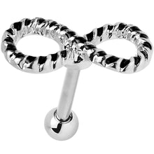Load image into Gallery viewer, 16G 1/4 Black Gem Roped Infinity Cartilage Earring
