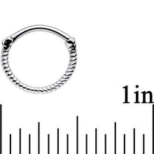 Load image into Gallery viewer, 16G 3/8 Stainless Steel Twisting Rope Septum Clicker
