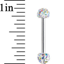 Load image into Gallery viewer, 14G 9/16 Aurora Ferido White Ball Ends Nipple Barbell Set
