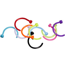 Load image into Gallery viewer, 20G 5/16 Acrylic Nose Hoop 10 Pack Set
