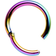 Load image into Gallery viewer, 14G 3/8 Rainbow Anodized Hinged Segment Ring
