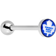 将图片加载到图库查看器，Officially Licensed NHL Toronto Maple Leafs Logo Tongue Ring
