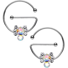 将图片加载到图库查看器，Aurora Clear Gem Universal Nipple Ring Set Created with Crystals

