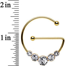 将图片加载到图库查看器，Clear Gold PVD Universal Nipple Ring Set Created with Crystals
