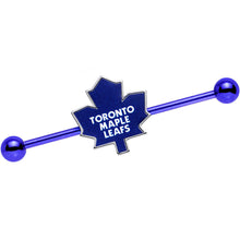 Load image into Gallery viewer, Licensed Blue Anodized NHL Toronto Maple Leaf Industrial Barbell 38mm
