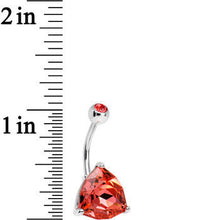 Load image into Gallery viewer, Red 12mm Triangle Belly Ring Created with Crystals

