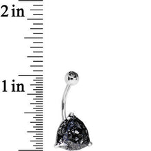 Load image into Gallery viewer, Black 12mm Triangle Belly Ring Created with Crystal
