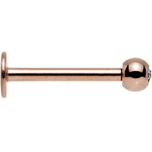 Load image into Gallery viewer, 16G Clear Gem Rose Gold IP Press Fit Labret Monroe 3/8
