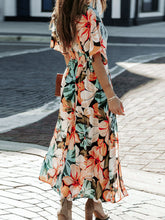 Load image into Gallery viewer, Floral Half Sleeve Dress Classic &amp; Elegant Everyday Style Dress Timeless Dress For Summer
