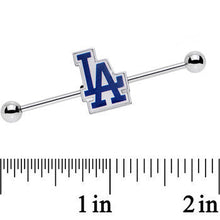Load image into Gallery viewer, Licensed MLB Stainless Steel LA Dodgers Industrial Barbell 38mm
