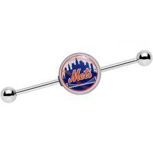 将图片加载到图库查看器，14G Officially Licensed MLB New York Mets Industrial Barbell 38mm
